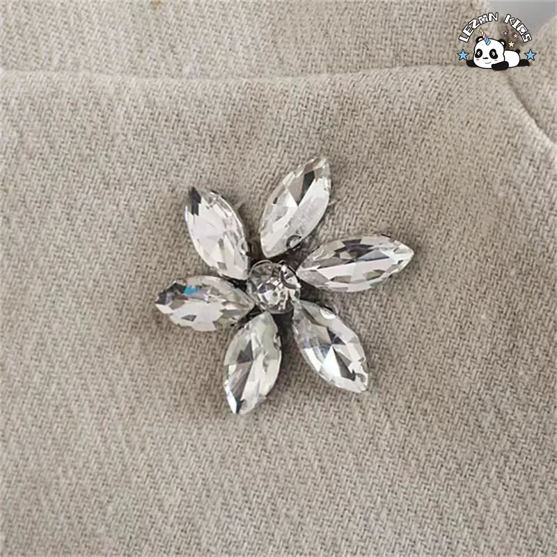 LEZONKIDS - Factory Direct Price Gorgeous Spaghetti Strap Flower Rhinestone Latest Children Dress Designs Frock Design